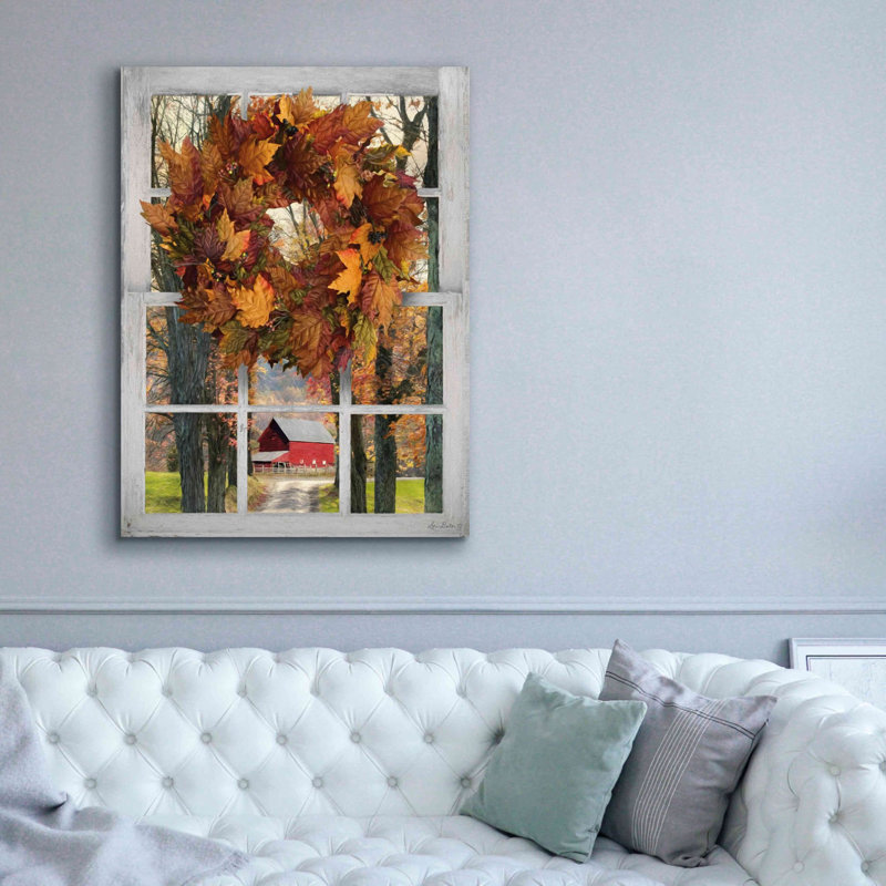 «Fall Window View II» par Lori Deiter, art mural sur toile, H 54 po x l 40 po x P 1,5 po