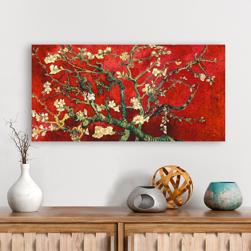 Almond Blossom by Vincent Van Gogh - No Frame Print on Canvas, 60cm H x 120cm W x 4cm D