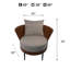 Fauteuil d'appoint rembourré en cuir recyclé Caris avec siège et dossier rembourrés Caris, 28 po-1047433429