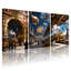 Fantasy & Sci-Fi, ensemble de 3 impressions sur toile Steampunk avec horloges et trains-1863200905