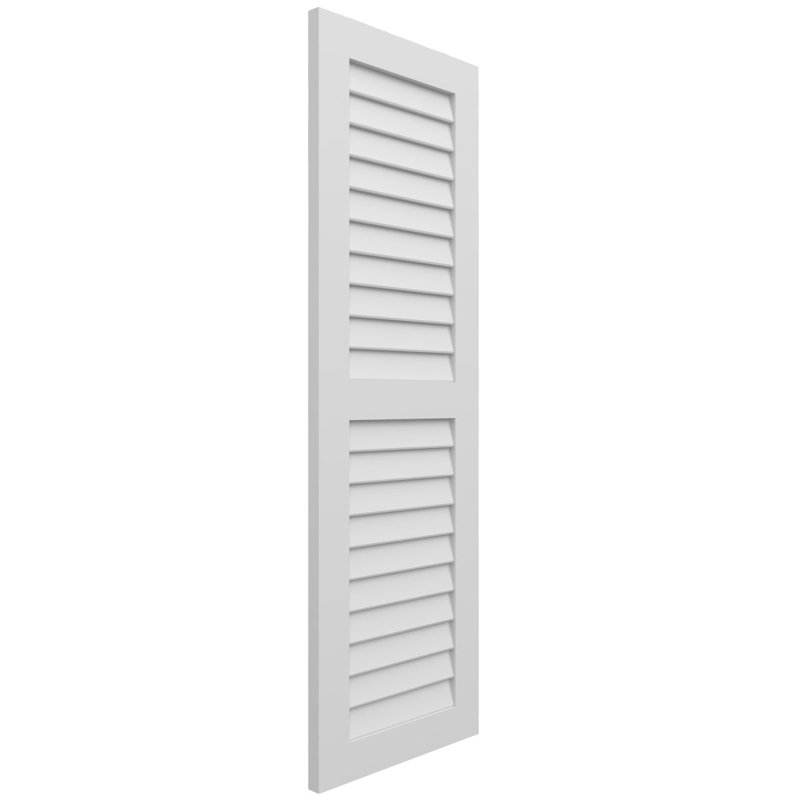 EnduraCore Composite Two Equal Louvre Shutters, 15"W, White, 45"H