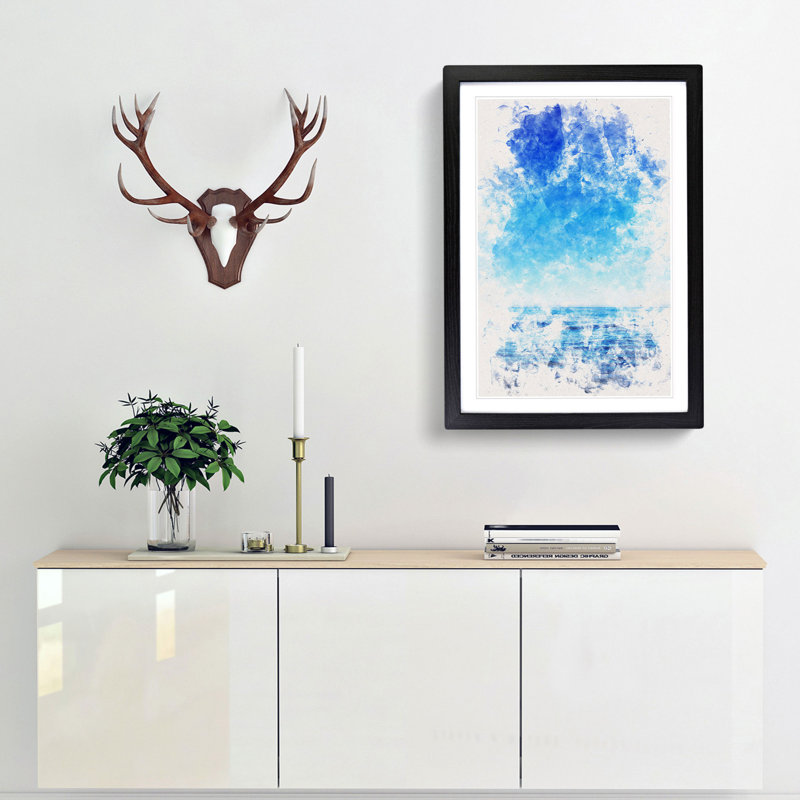 Ocean View in South Africa - Picture Frame Painting Print, 33cm H x 24cm W x 2cm D, Black Framed