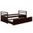 Twin Size Bed Guest Bed With Trundle And 3 Storage Drawers, Platform Bed With Headboard & Footboard-411443802