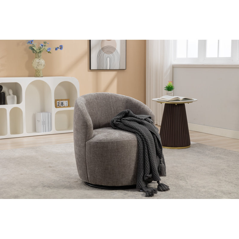 Fauteuil pivotant en chenille avec anneau en métal, Gris