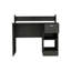 Bureau d'ordinateur avec tablettes de rangement ouvertes et tiroir simple, finition chêne fumé-17407684