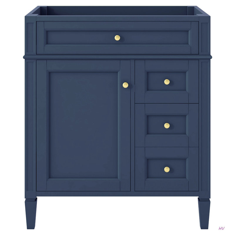 Meuble-lavabo de salle de bain de 30 po sans lavabo supérieur, armoire de rangement moderne avec 2 tiroirs et un tiroir rabattable (BASSIN INCLUS)
