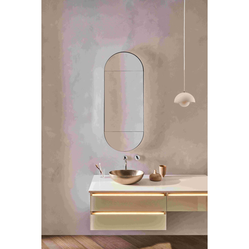 Murray Hill Recessed Framed Pill Medicine Cabinet with Electrical Outlet, Matte Black