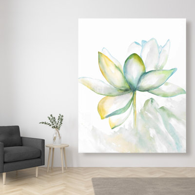 Abstrait fleur de lotus - art botanique scandinave sur toile