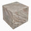 Felix 15" Minimalist Marble Cube End Table, Natural Grey Beige Stone Square Block Side Table, Solid Glossy Living Room Accent Pedestal-516615331