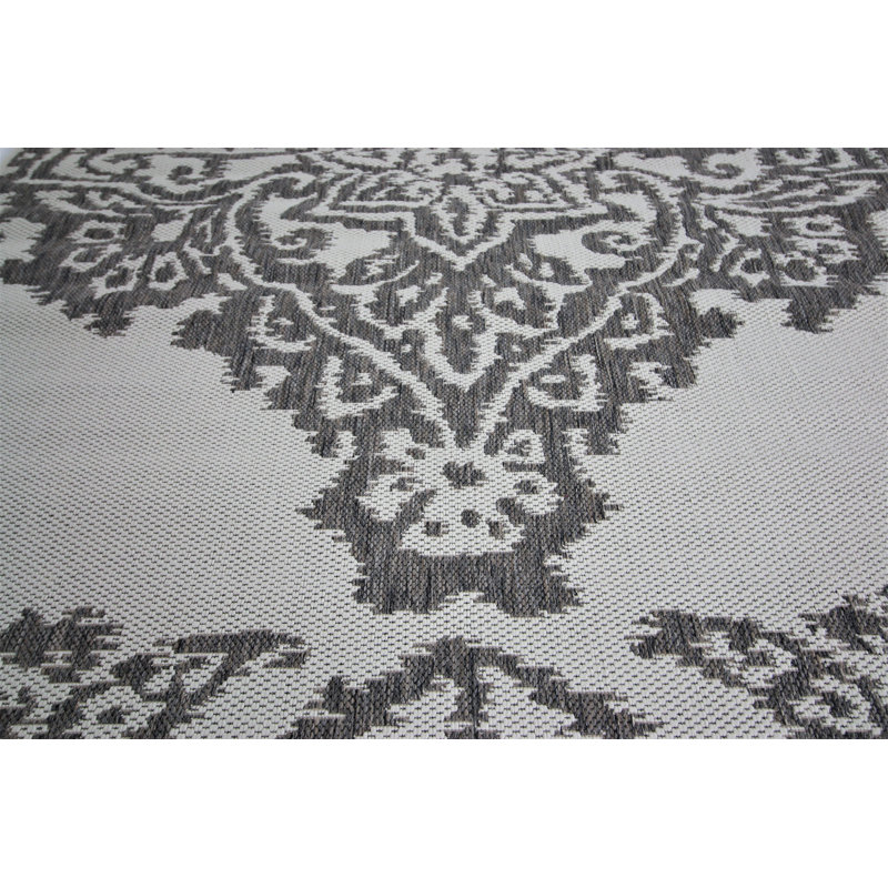 Damask Indoor Rug, Rectangle 9' x 12'5"