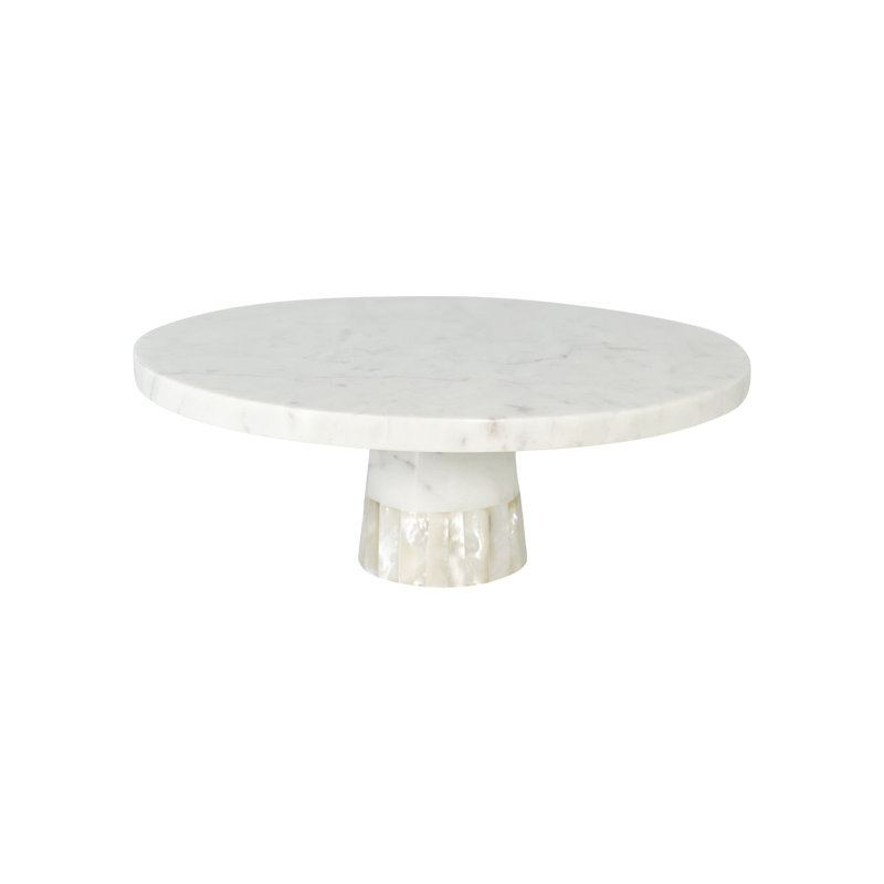 Mother Of Pearl Marble Marble Cake Stand