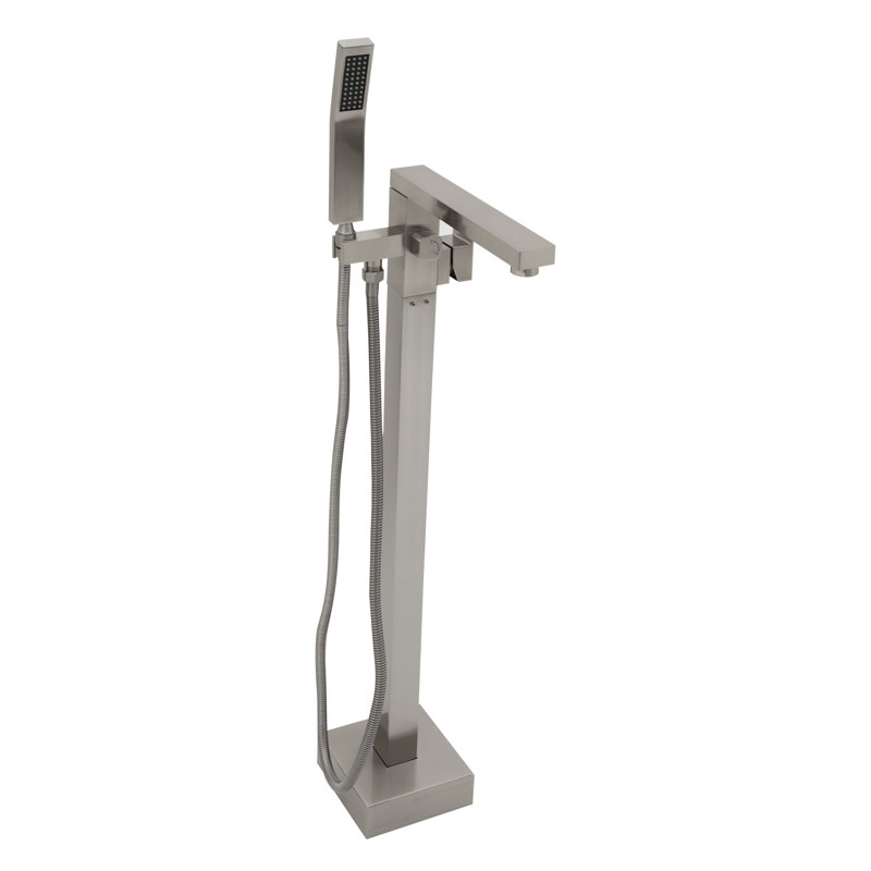 1 Handle Clawfoot Tub Faucet with Diverter, Brushed Nickel
