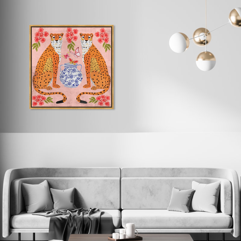 Great Mother Cheetahs " Great Mother Cheetahs " by Oliver Gal, Gold Floater Framed Canvas, 31.5" H x 31.5" W