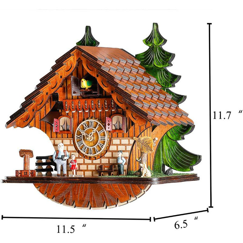 Pendule murale traditionnelle en bois fabriquée à la main