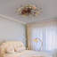 Ventilateur de plafond en cage à profil bas avec télécommande et lumières, ventilateur industriel intégré moderne-599897052