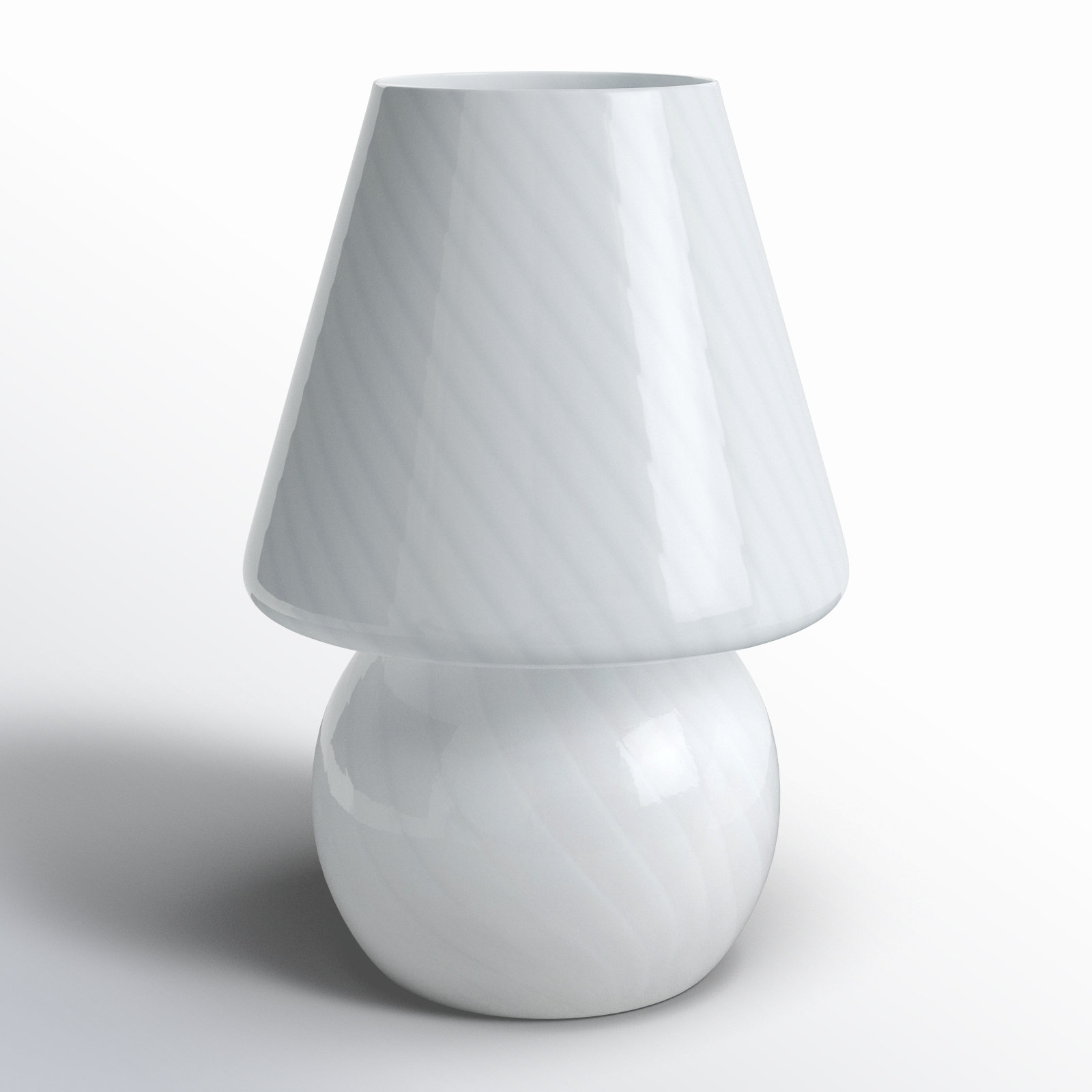 Norfolk Glass Table Lamp, White