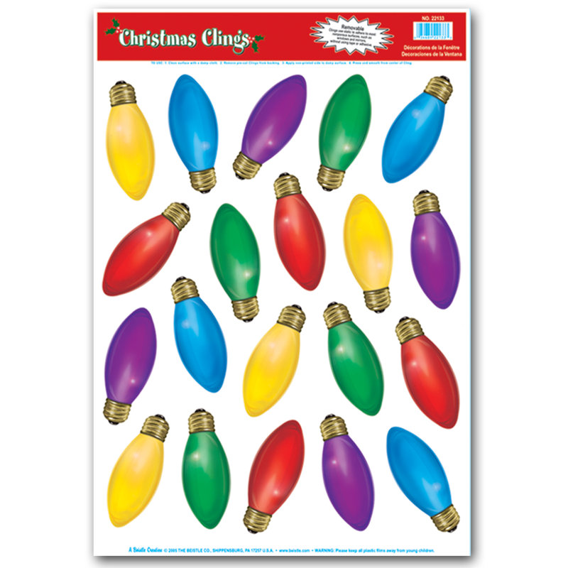 Ensemble de 20 autocollants de fenêtre pour ampoule de noël Manahan