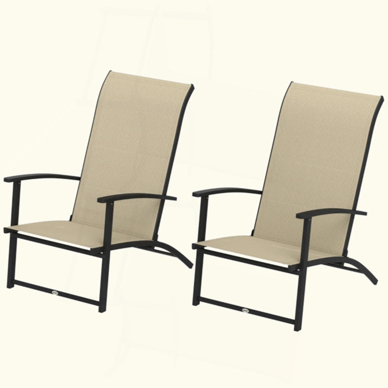 Chaises pliantes à dossier haut, ensemble de 2 chaises d'extérieur