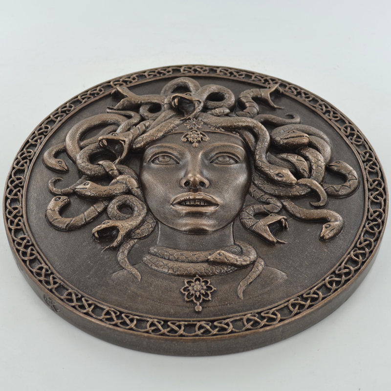 Medusa Round Wall Plaque Bronze Wall Décor
