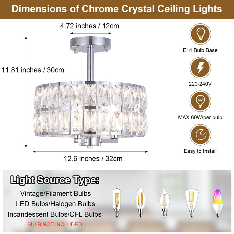 3-Light Drum Chandelier