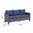 Wicker Outdoor Patio Sofa with Cushions-100784294
