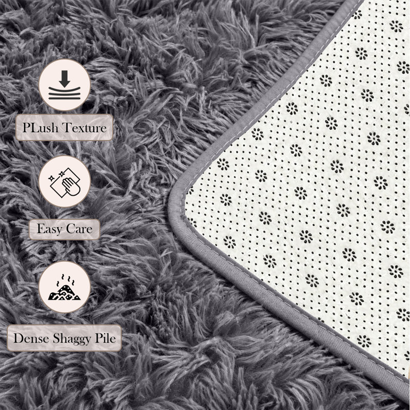Adela Standard Shag Area Rug, Rectangle 120 x 170 cm