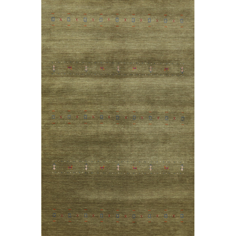 Green Tribal Gabbeh Indian Area Rug