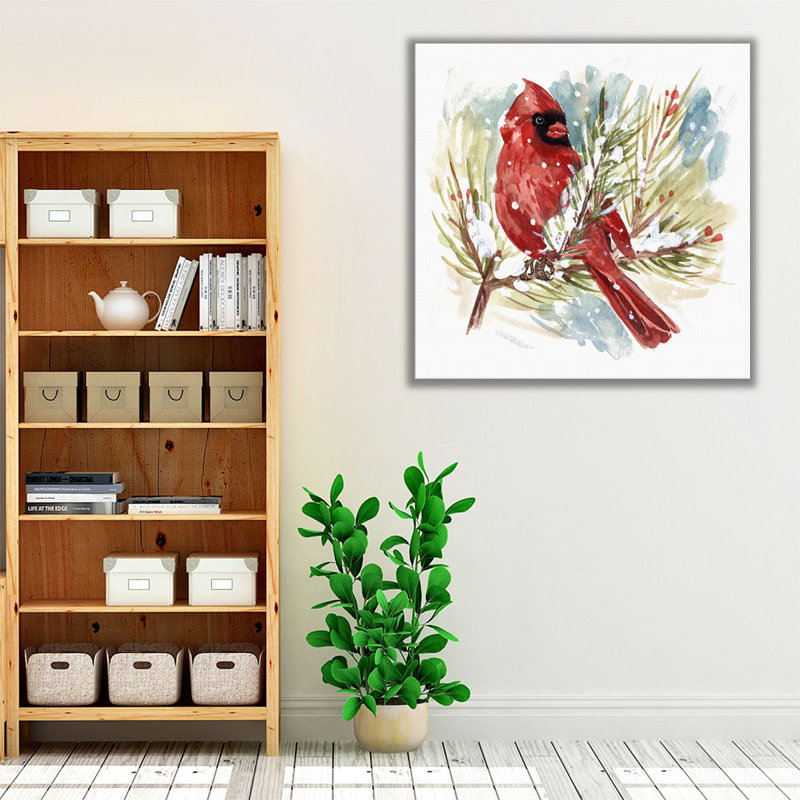 The Cardinal I - reproduction d'art sur toile, H 12 po x l 12 po