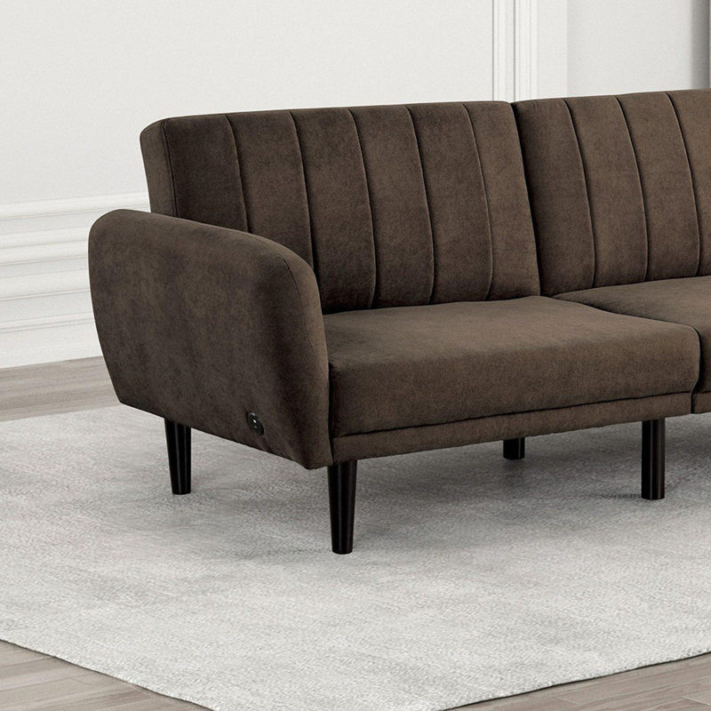 Contemporary convertible en lit canapé de futon 1pc, Brun
