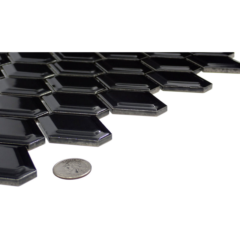 Catch™ 10 In. X 13 In. Glossy Porcelain Wall Tile (8.81 Sq. Ft./Case), Black