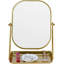 Miroir de maquillage rotatif à 360 degrés avec rangement, miroir de coiffeuse pour bureau, salle de bain, chambre à coucher, coiffeuse (doré)