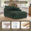 Chaise longue rembourrée en fausse fourrure de lapin verte avec accoudoirs et coussin-2003802466-2003802471