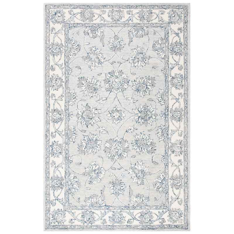 Beckey Hand Tufted Wool And Cotton With Latex Oriental Rug, Rectangle 6' x 9'
