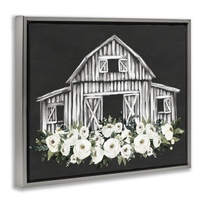Centered Floral Farmhouse Floating Frame, design by Lettered and Lined