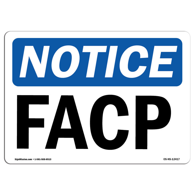 Plaque FACP en aluminium 18 x 24, H 18 po x l 24 po x P 0,1 po