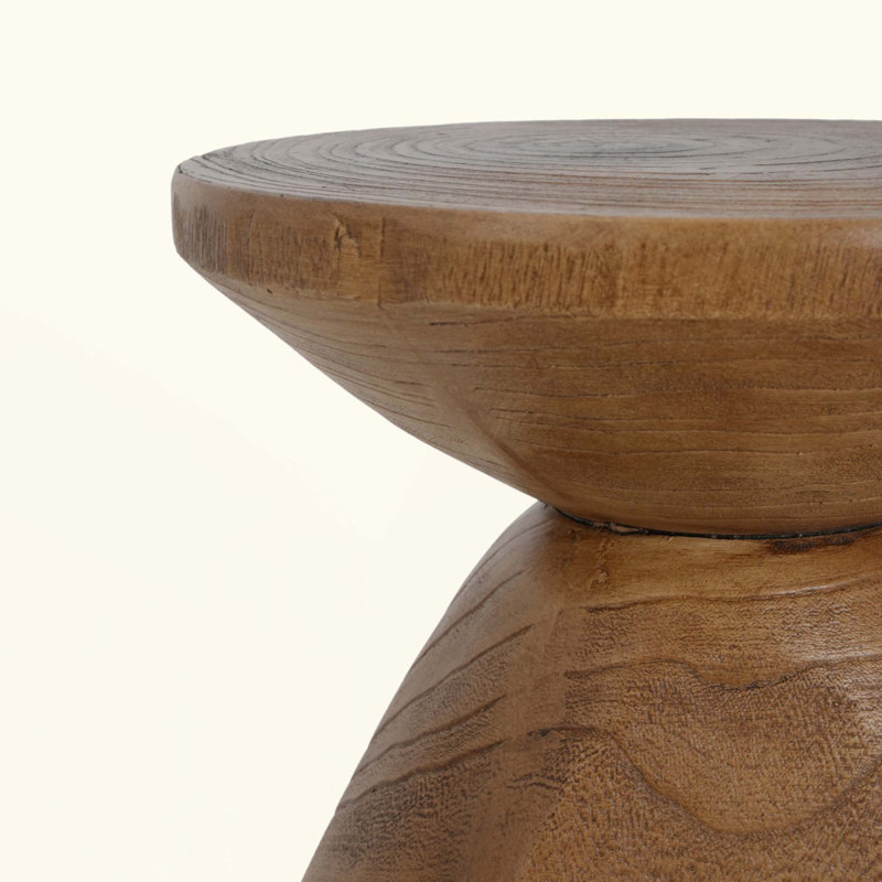 Table d'appoint d'extérieur en bois MGO, finition grain de bois, ensemble de 1