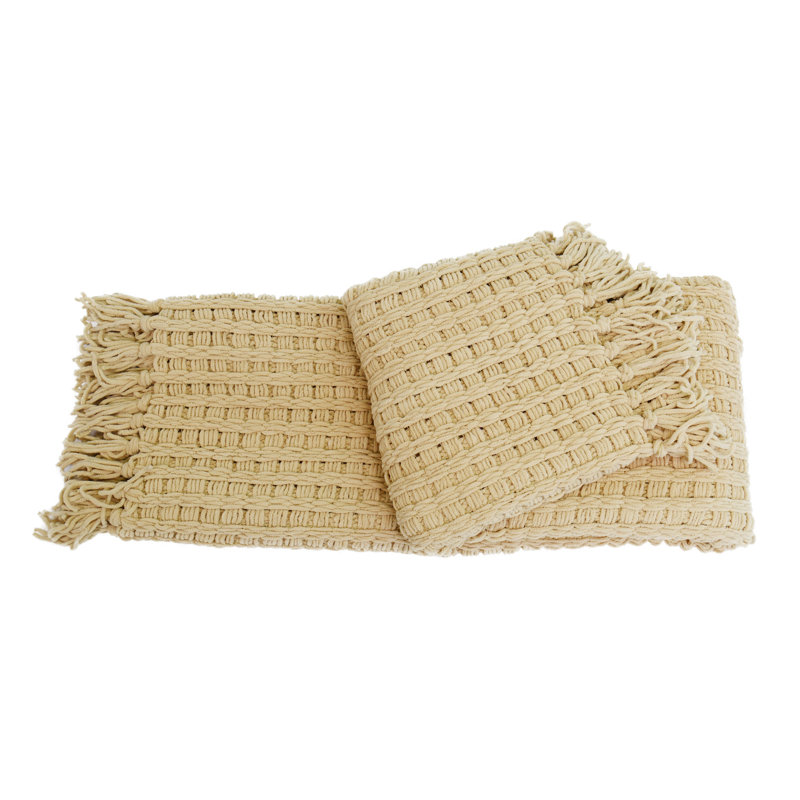 Jeté tricoté Space Yarn, Brun clair, 60 po x 80 po