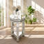Kai Lee 13.8" W x 13.8" D x 21" H 2-Tier Crystal Inlay Mirrored Glass End Table