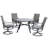 Leonard 4 - Person Patio Dining Set Umbrella Hole Included Round Table