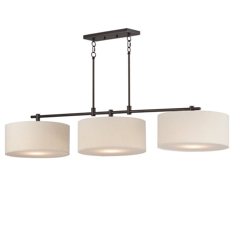 Eronim 3 - Light Kitchen Island Pendant, Oil Rubbed Bronze, Beige
