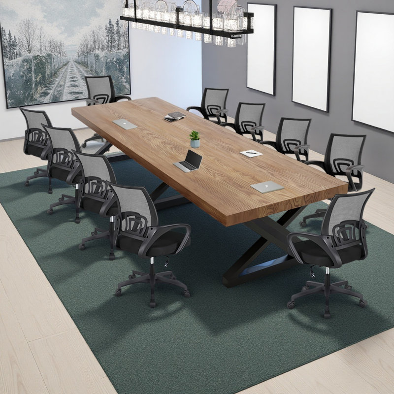 10-seater solid wood conference table