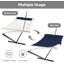 Hamac pour deux personnes avec support, hamac de jardin robuste et support, gouttes bleu marine
