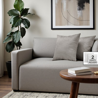 Ensemble de 2 coussins décoratifs en velours mosaïque gris Alard H 17,75 po x l 17,75 po