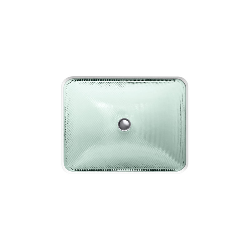 Yepsen Glass Undermount Bathroom Sink, Green Translucent