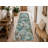 Green Blue Leaves Woven Base Modern Decorative Carpet-185159314