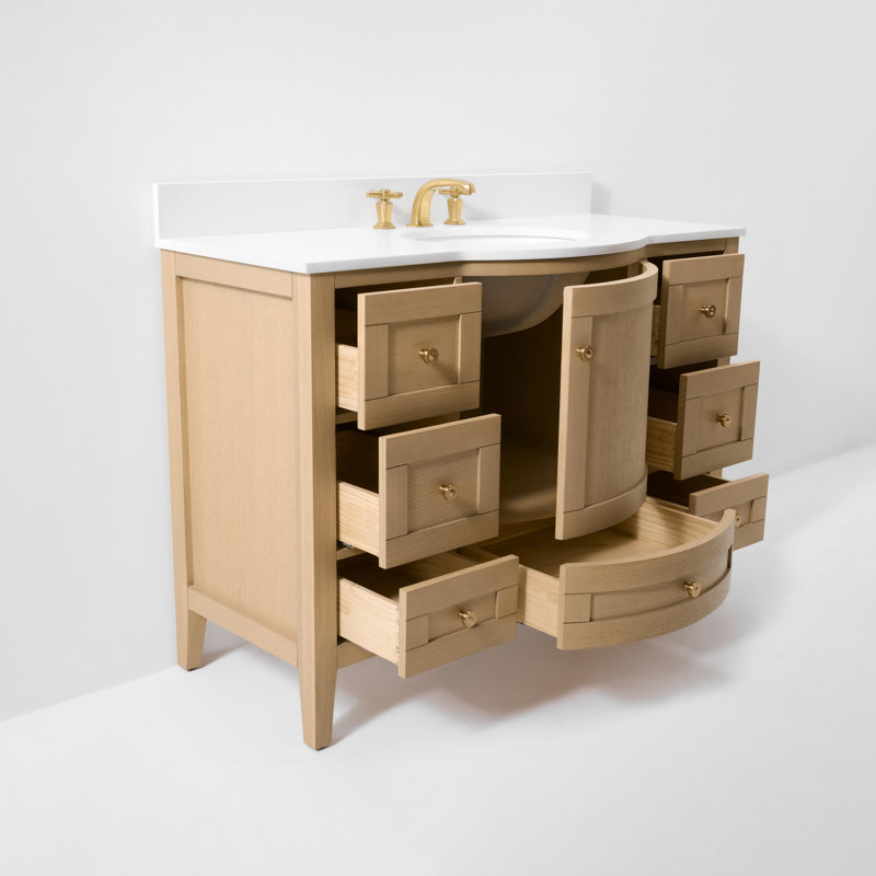 Lauren 48'' W Single Vanity, Oak, Gold