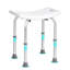 Tabouret de douche réglable avec patins antidérapants, support de 350 lb, 6 réglages de hauteur, poignées intégrées, pour baignoire ou baignoire, structure de chaise argent + blanc, conception, charge, intérieur en alliage d'aluminium