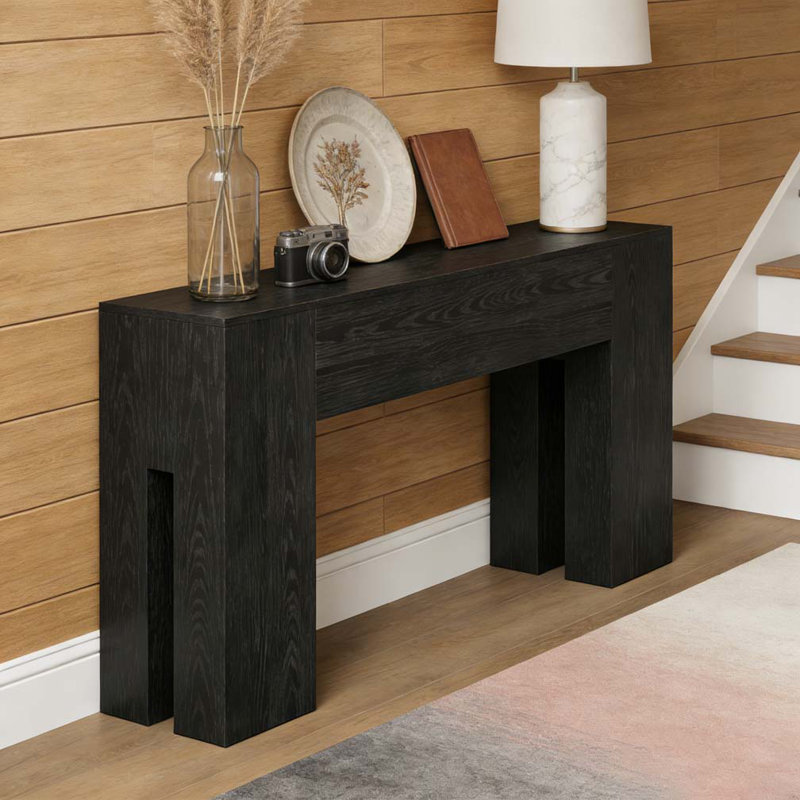 Console, table de couloir en bois, Noir