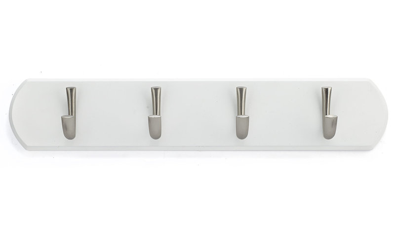 Contemporary Wall Mounted Coat Rack, White/Chrome