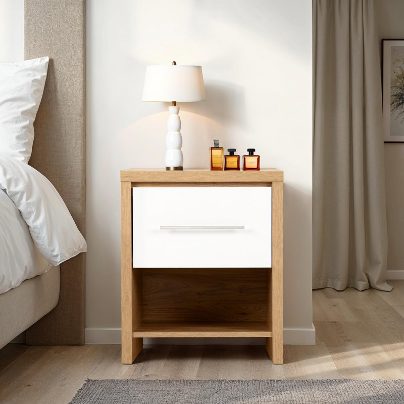 Louisa 1 Drawer Bedside Table, Natural